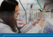 A woman engineer working in a lab.